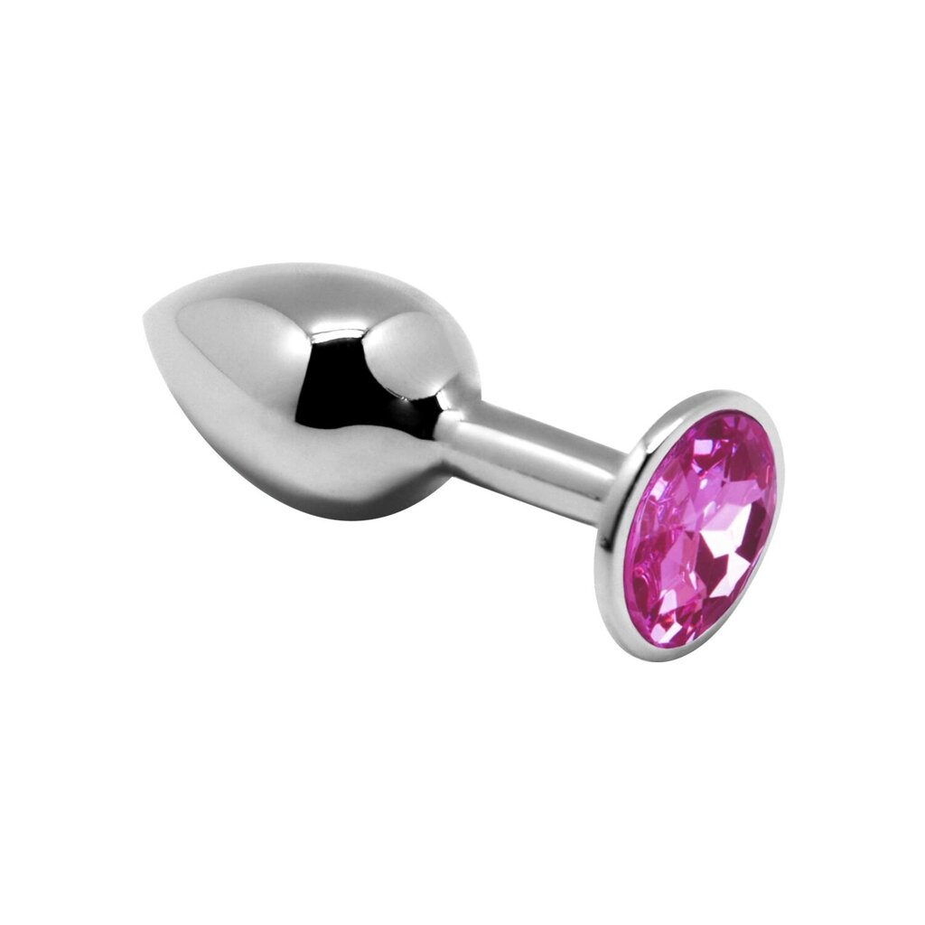 Металева анальна пробка з кристалом Alive Mini Metal Butt Plug Pink M від компанії Elektromax - фото 1