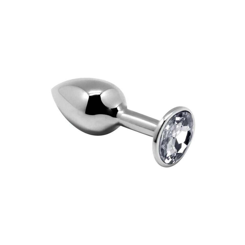 Металева анальна пробка з кристалом Alive Mini Metal Butt Plug White S від компанії Elektromax - фото 1