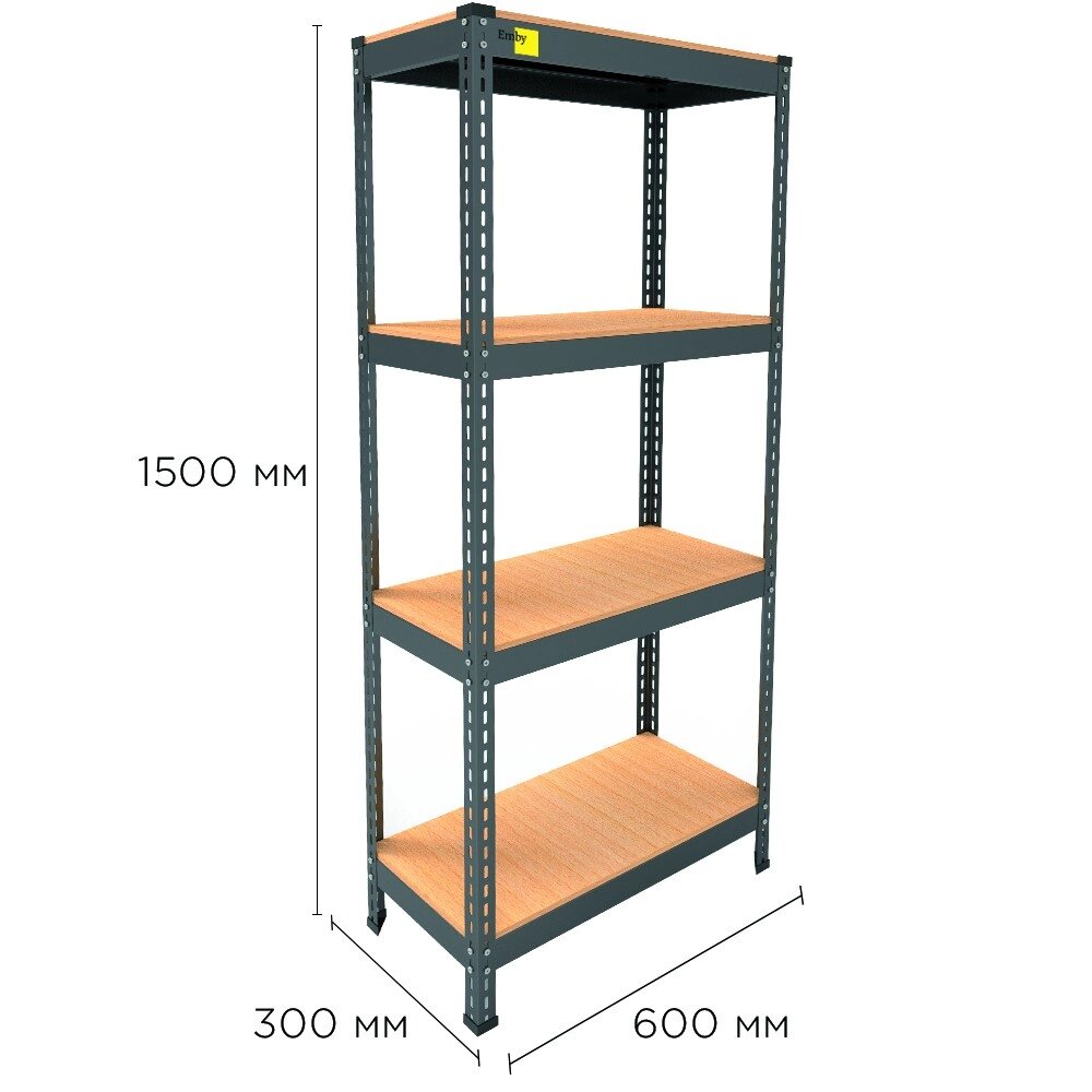 Металевий стелаж MRL-1500 ( 600x300) чорний від компанії Elektromax - фото 1