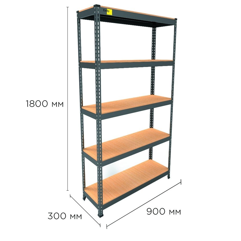 Металевий стелаж MRL-1800 ( 900x300) чорний від компанії Elektromax - фото 1