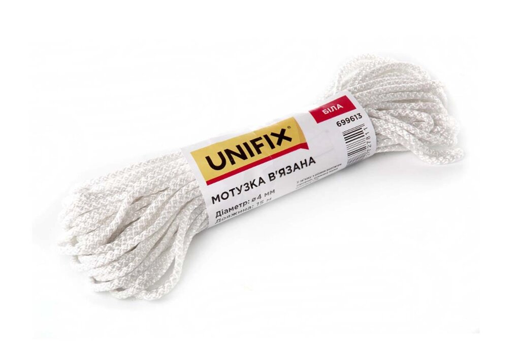 Мотузка в'язана Unifix - 4мм x 15м біла від компанії Elektromax - фото 1