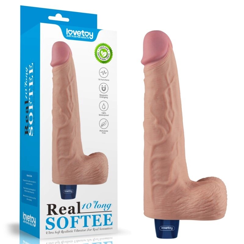 Мультишвидкісний Масажер  Real Softee Rechargeable Vibrating Dildo 10.0 від компанії Elektromax - фото 1