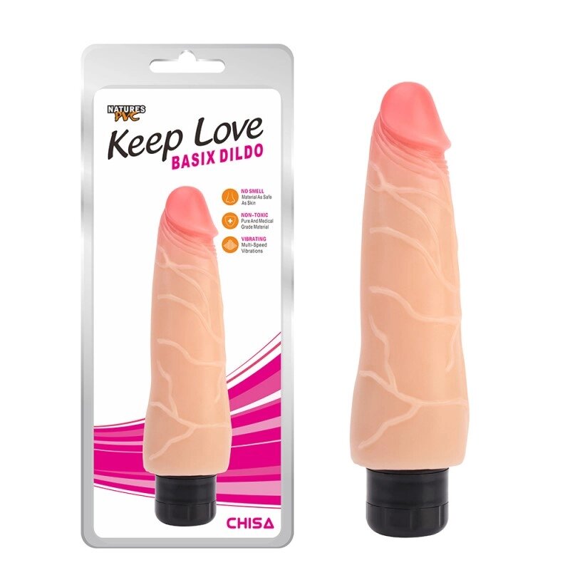 Мультишвидкісний Масажер  тілесного кольору Keep Love Basix Dildo від компанії Elektromax - фото 1