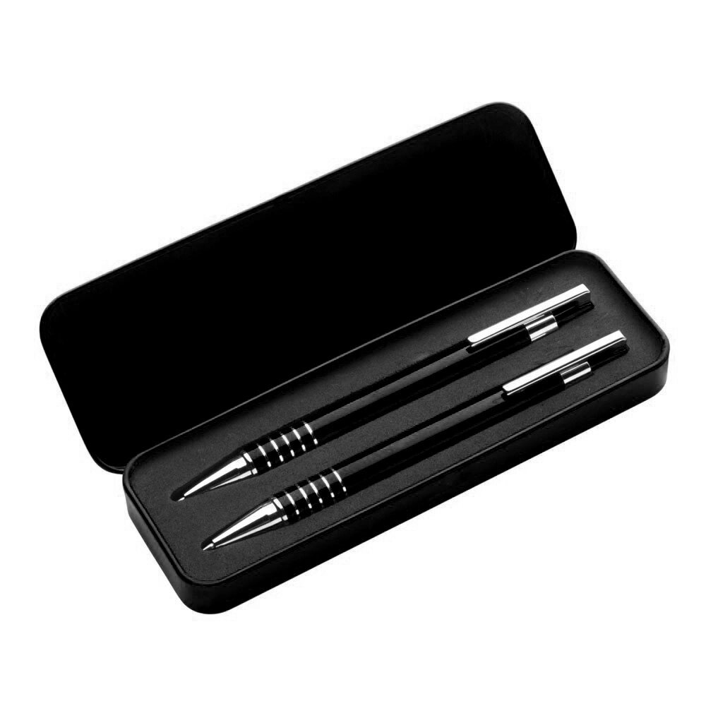 Набір алюмінієвий (ручка + олівець) чорного чорнила від компанії Elektromax - фото 1
