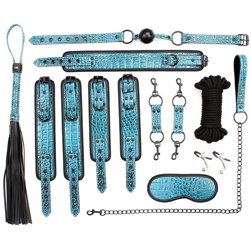 Набір атрибутів для ігор   ігор Blue Bondage Kit 8 Pieces від компанії Elektromax - фото 1