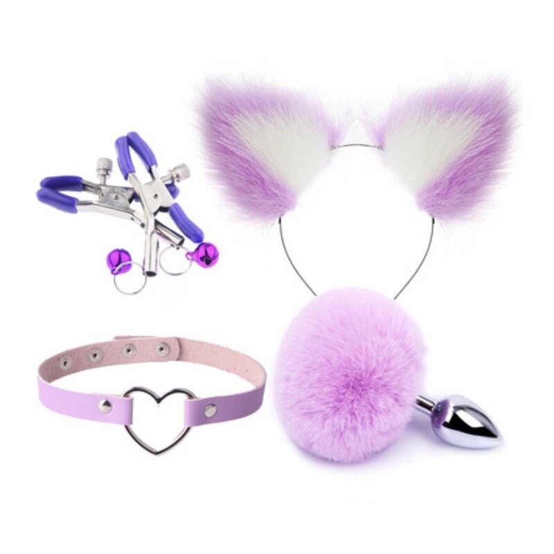 Набір для сексуальних ігор для пар Bondage Toys Kit Purple від компанії Elektromax - фото 1