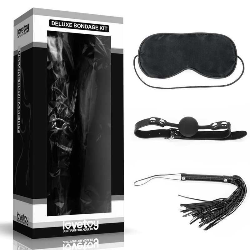 Набір для уальних ігор   ігор Deluxe Bondage Kit (маска,    , батіг) від компанії Elektromax - фото 1