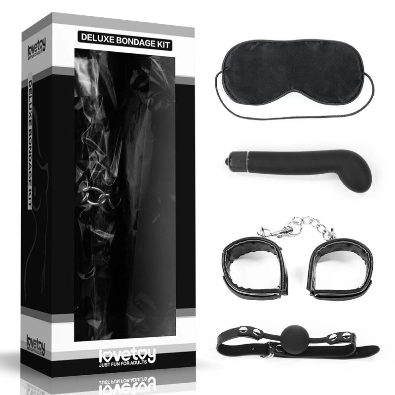 Набір для уальних ігор   ігор Deluxe Bondage Kit ( маска, g-Масажер , наручники,     ) від компанії Elektromax - фото 1