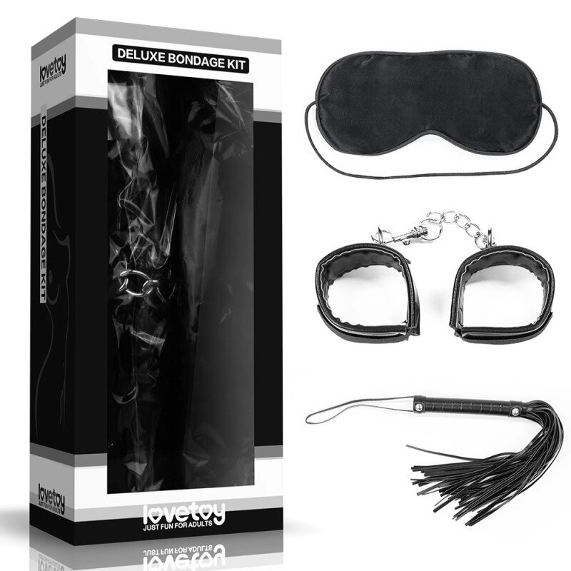 Набір для уальних ігор   ігор Deluxe Bondage Kit (маска, наручники, батіг) від компанії Elektromax - фото 1