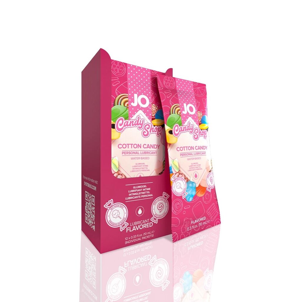 Набір лубрикантів Foil Display Box – JO H2O Lubricant – Cotton Candy – 12  10ml від компанії Elektromax - фото 1