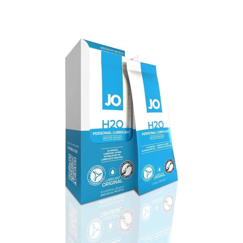 Набір лубрикантів Foil Display Box – JO H2O Lubricant – Original – 12  10ml від компанії Elektromax - фото 1