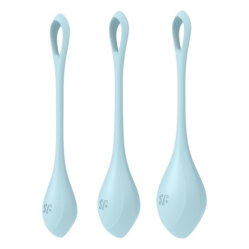 Набір йоні намистин Satisfyer Yoni Power 2 Light Blue, диаметр 2-2,5-3см, вес 22-44-73гр від компанії Elektromax - фото 1