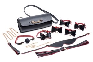 Набір БДСМ з дорожньою сумкою Master Series: Bow — Luxury BDSM Set With Travel Bag, 11 предметів