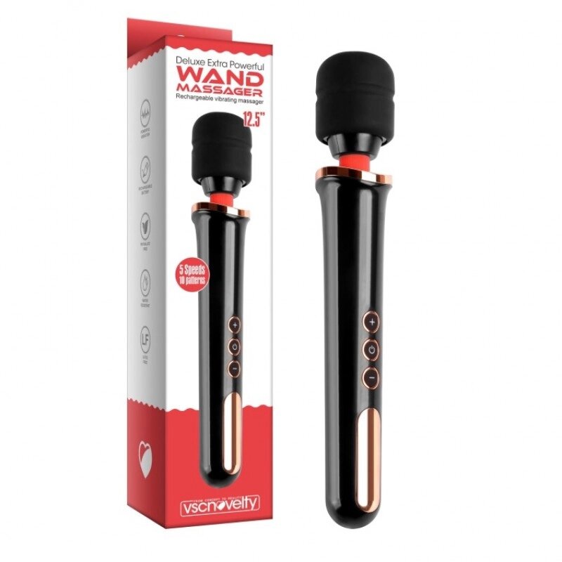 Надпотужний масажер Heavy Duty Massager Wand Deluxe чорний від компанії Elektromax - фото 1