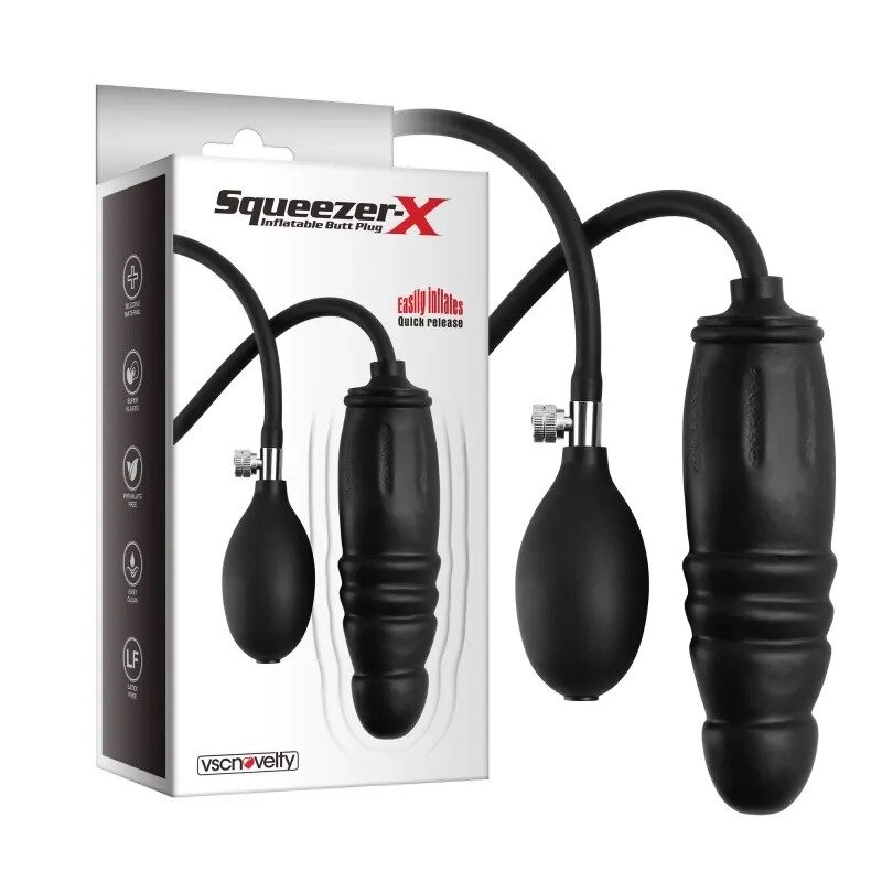 Надувна анальна пробка Squeezer-X Inflatable Butt Plug від компанії Elektromax - фото 1