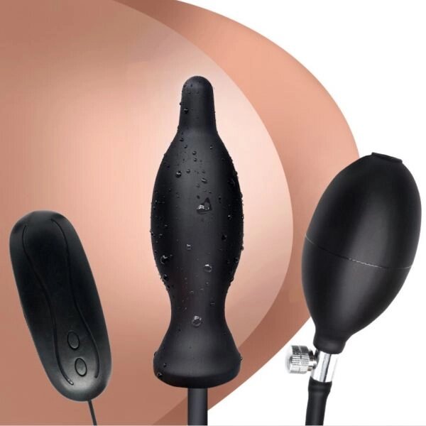 Надувна особиста     пробка з 10 режимами вібрації Vibration Inflatable Anal Plug від компанії Elektromax - фото 1