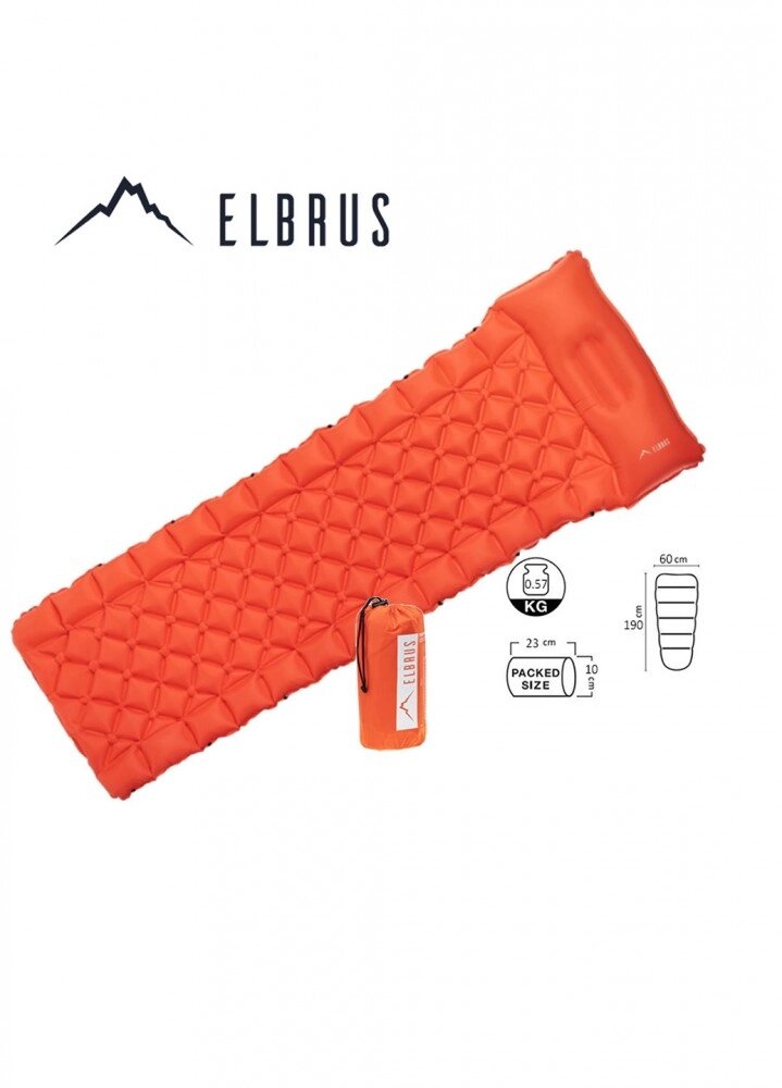 Надувний килимок Elbrus Aries 190x60 Оранжевий El-aries190-orange від компанії Elektromax - фото 1