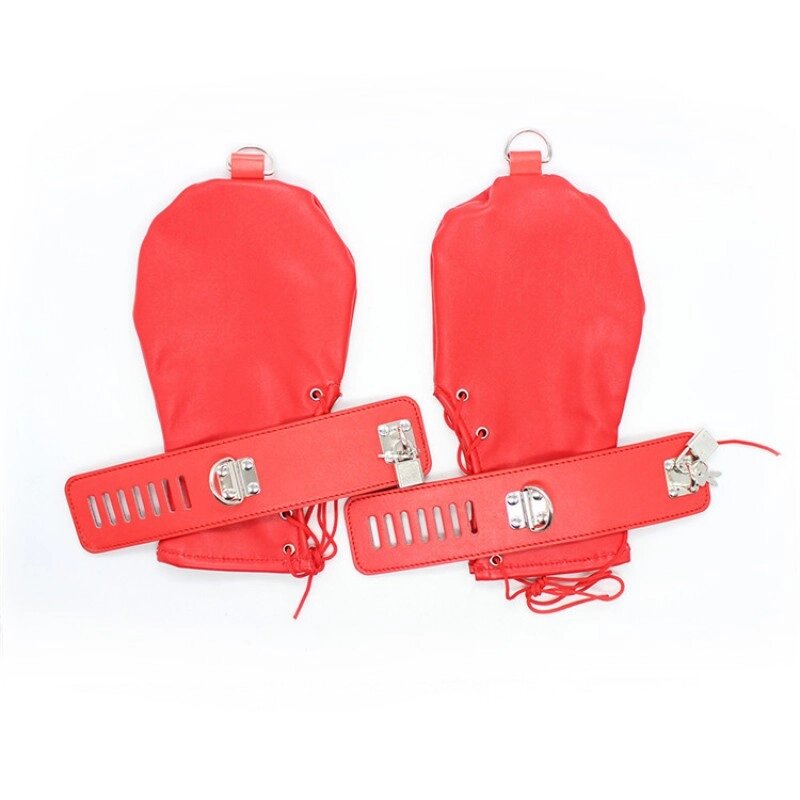 Наручники рукавиці червоні Strict Leather Locking Mittens від компанії Elektromax - фото 1