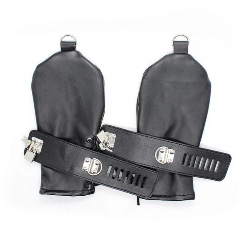 Наручники рукавиці чорні Strict Leather Locking Mittens від компанії Elektromax - фото 1