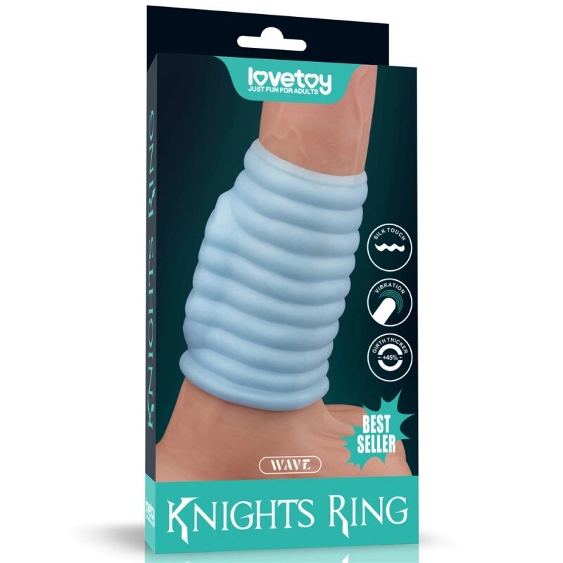 Насадка на нього   Vibrating Wave Knights Ring Blue від компанії Elektromax - фото 1