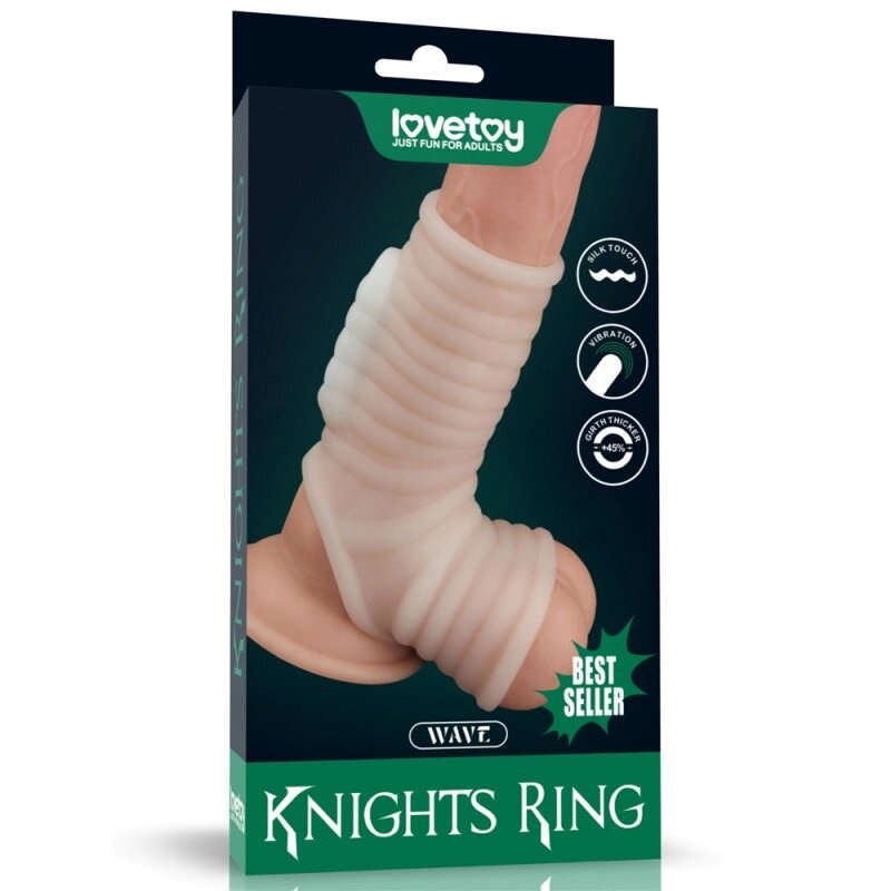 Насадка на нього   Vibrating Wave Knights Ring with Scrotum Sleeve від компанії Elektromax - фото 1