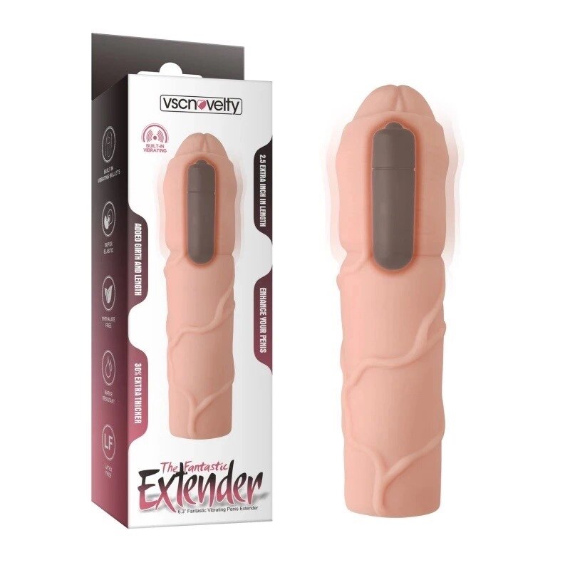 Насадка на пеніс Fantastic Vibrating Penis Extenders 6.3 від компанії Elektromax - фото 1