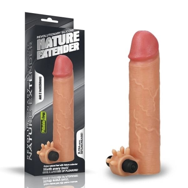 Насадка подовжує на член Revolutionary Silicone Nature Extender Flesh від компанії Elektromax - фото 1