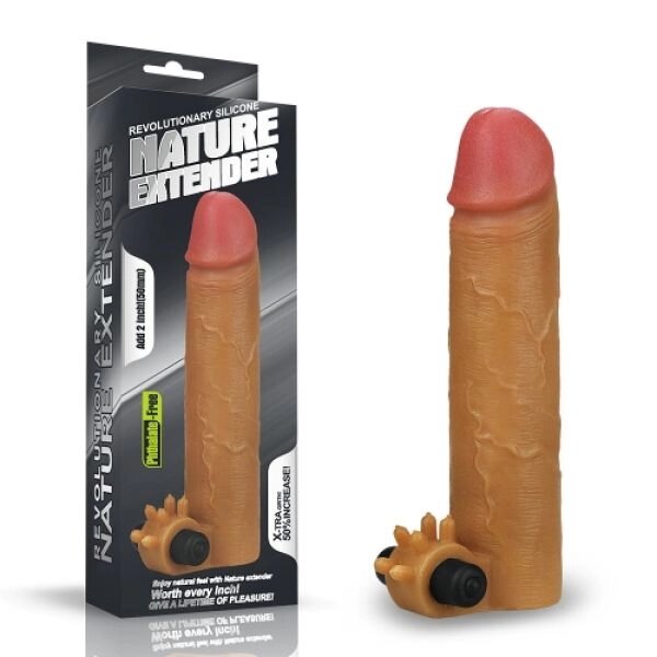 Насадка подовжує на  Revolutionary Silicone Nature Extender Brown від компанії Elektromax - фото 1