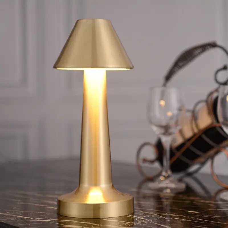 Настільна лампа металева з акумулятором Table Lamp Настільна сенсорна LED-лампа від компанії Elektromax - фото 1