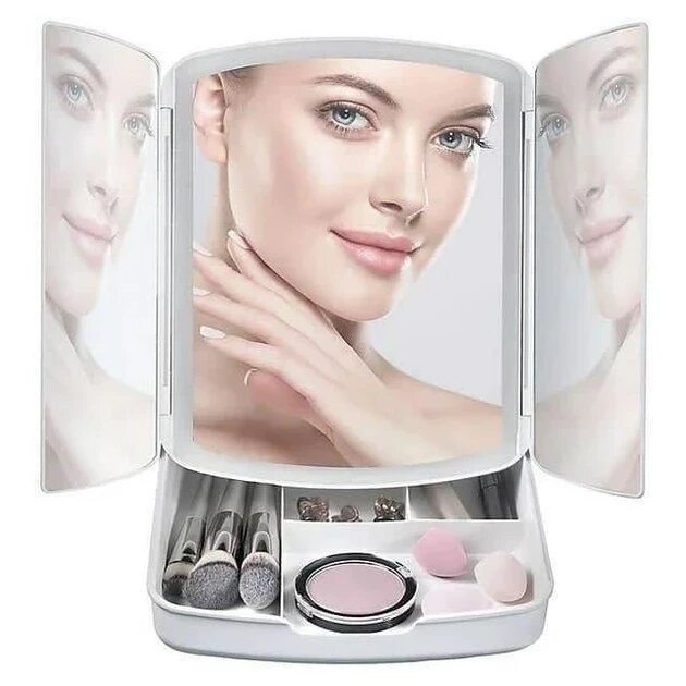 Настільне дзеркало для макіяжу Large LED Mirror "My Foldaway Lighted Makeup Mirror" від компанії Elektromax - фото 1