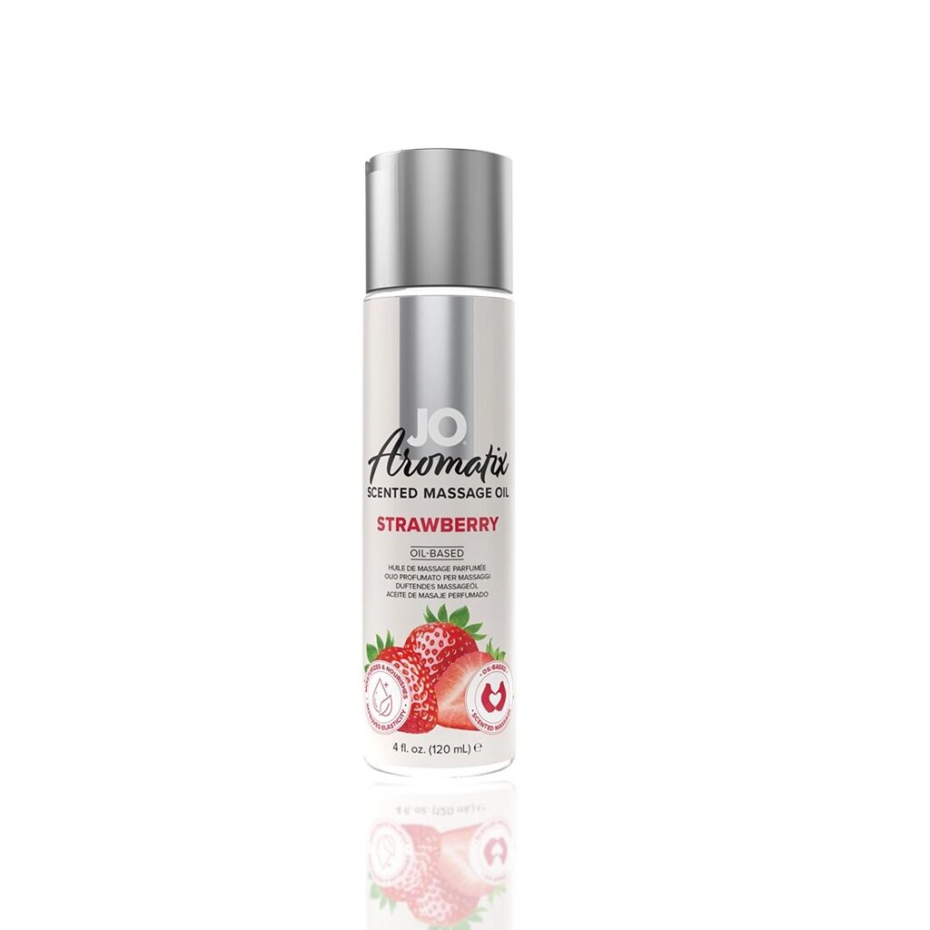 Натуральна масажна олія JO Aromatix Massage Oil Strawberry 120 мл від компанії Elektromax - фото 1