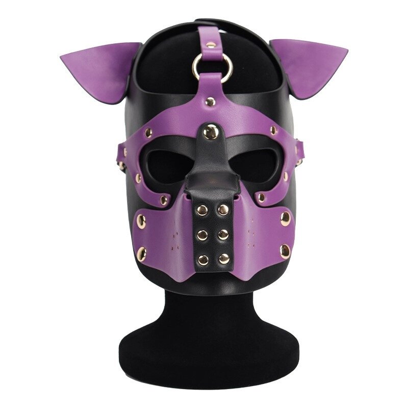 Неопренова маска Puppy Face Leather Dog Mask Purple від компанії Elektromax - фото 1