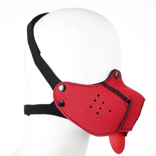 Неопреновая собача маска на обличчя червона від компанії Elektromax - фото 1