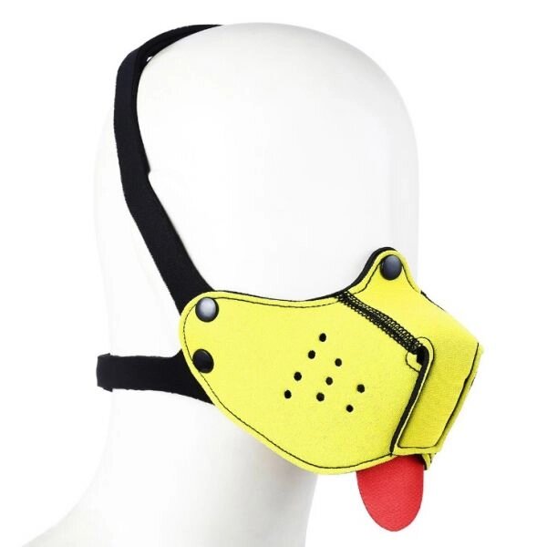 Неопреновая собача маска на обличчя жовта від компанії Elektromax - фото 1