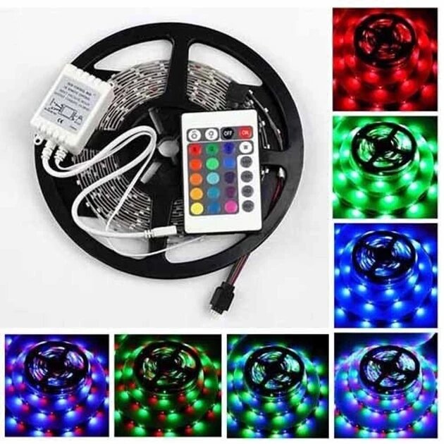 ОЧЕНКА! Світлодіодні стрічки для підсвічування 3528 LED RGB на 5 м SMD (Немає паковання 2401) від компанії Elektromax - фото 1