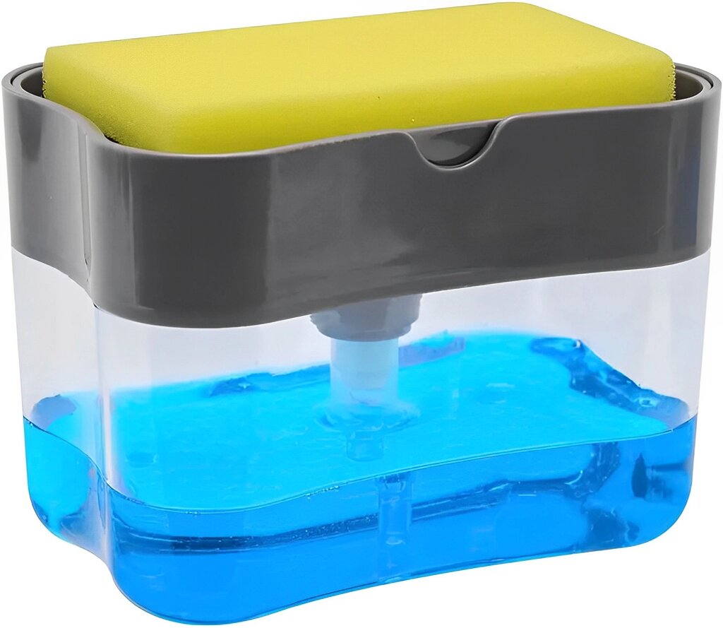 Органайзер для мочалок з мильницею та дозатором Soap Pump Sponge Caddy SPSC30 PP від компанії Elektromax - фото 1