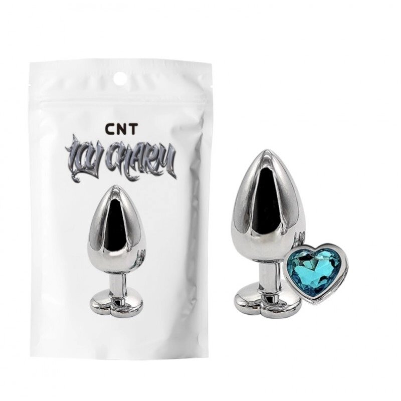 Особиста   пробка з блакитним кристалом Heart Gem Metal Plug від компанії Elektromax - фото 1