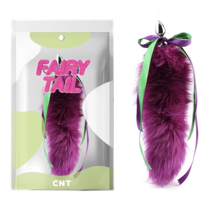 Особиста   пробка з пухнастим хвостом Detachable Fluffy Fox Tail Plug Purple 18.5 від компанії Elektromax - фото 1