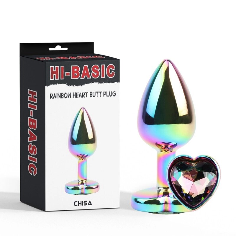 Особиста   пробка з сердечком Rainbow Heart Butt Plug від компанії Elektromax - фото 1