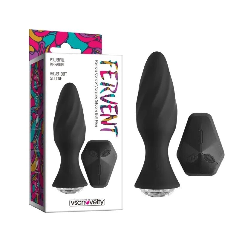 Особиста   вібро пробка із пультом Fervent Remote Control Vibrating Silicone Butt Plug від компанії Elektromax - фото 1