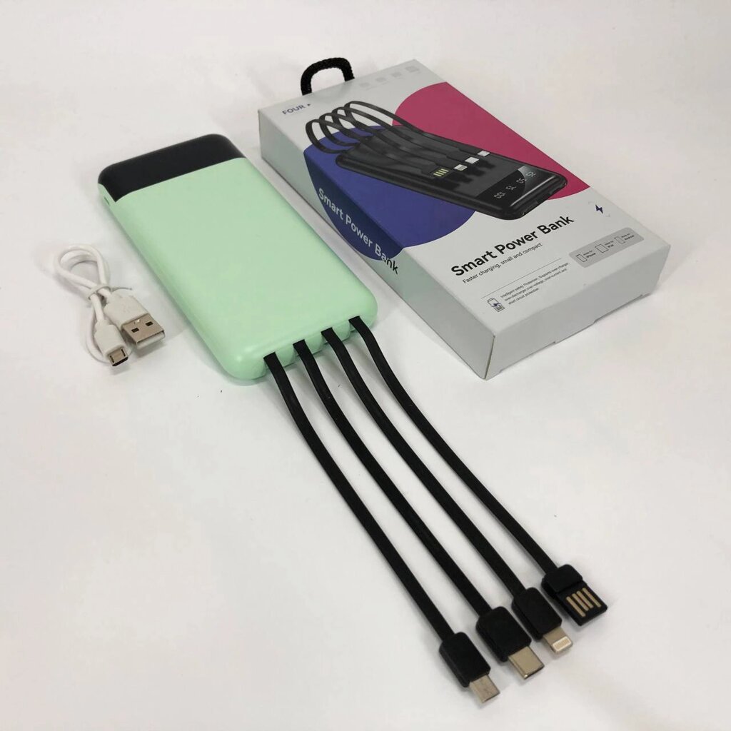 Павербанк Power Bank UKC 50000mAh Мобільна зарядка зовнішній акумулятор портативний павер. Колір: зелений від компанії Elektromax - фото 1