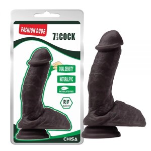 Коричневий  Масажер   на присоске Fashion Dude 7.3 Inch Cock в Києві от компании Elektromax