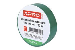 Стрічка ізоляційна Apro - 17 x 0,14мм x 20м зелена 5 шт. в Києві от компании Elektromax