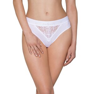 Трусики з широкою гумкою і мереживом Passion PS001 PANTIES XL, white в Києві от компании Elektromax