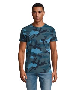 Футболка чоловіча SOL'S Camo men (синій камуфляж, L)