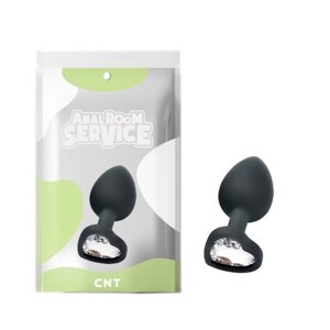 Чорна анальна пробка з діамантом Clear Love Black Diamond Plug Small