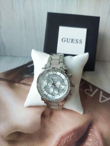 Жіночий наручний годинник Guess silver зі стразами