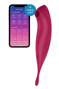 Смарт-вібратор для клітора з вакуумною стимуляцією Satisfyer Twirling Pro+ dark red в Києві от компании Elektromax