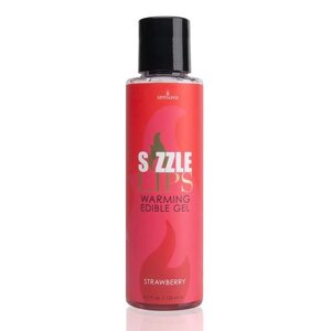 Зігрівальний масажний гель Sensuva Sizzle Lips Strawberry (125 мл), без цукру, їстівний в Києві от компании Elektromax