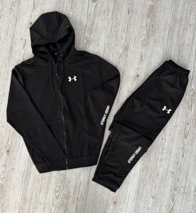 Демісезонний спортивний костюм Under Armour чорна кофта на змійці + чорні штани (двонитка) RD145/RD150 в Києві от компании Elektromax